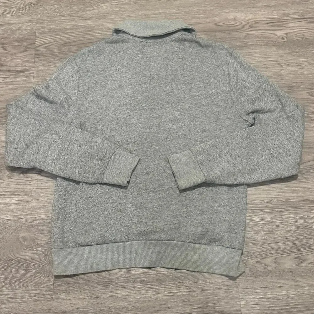 Penguin Munsingwear Shawl Neck Sweater Slim Gray Logo Embroidered Small Preppy